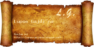 Lupse Gajána névjegykártya